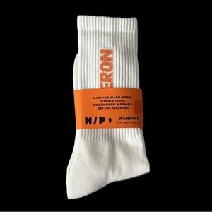 Heron Preston SS19 racing logo socks